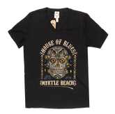 House of Blues Myrtle Beach Sugar Skull Women's Black V-Neck T-Shirt